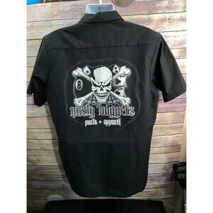 Nasty Baggers Red Cap Black Button‑Up Shirt – Florida Embroidery size XL (24x31)